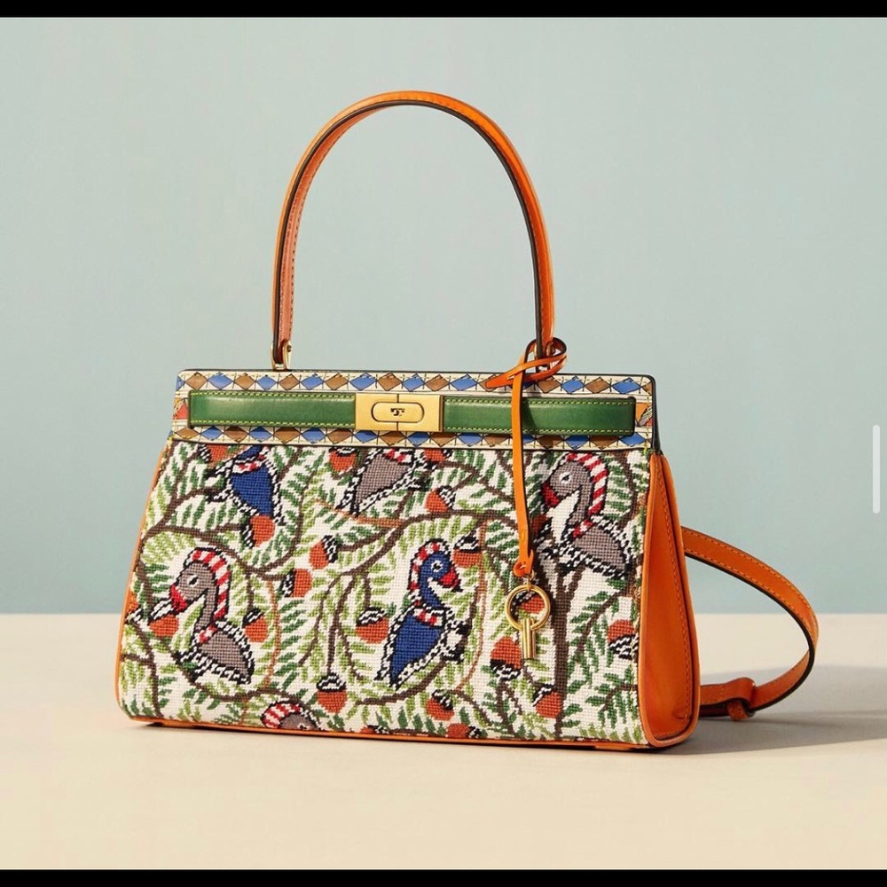 Tory Burch Lee radziwill needlepoint satchel